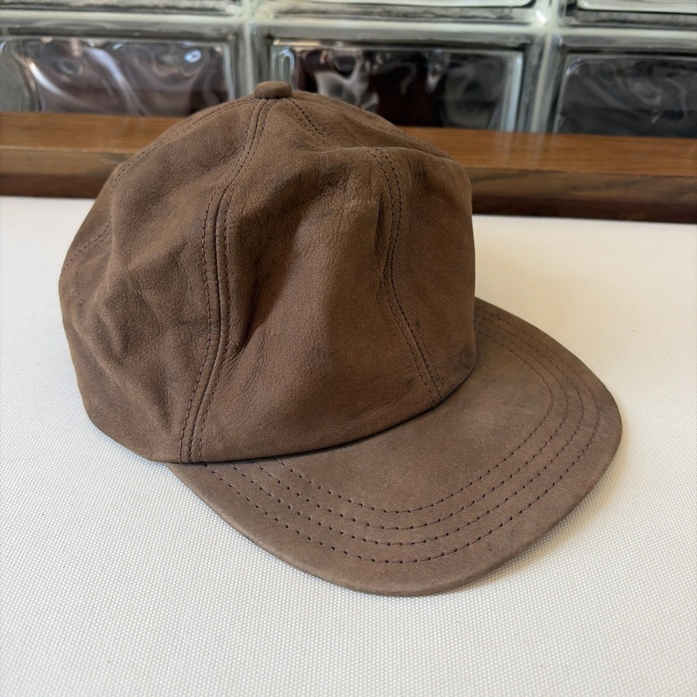 Wilsons Leather Mens Baseball Cap Distressed Brown Adjustable Strap Hat USA